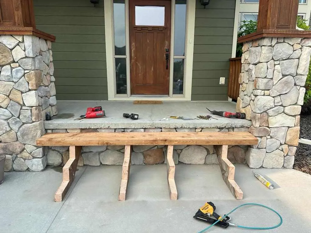 Worn exterior stairs at a Calgary home before replacement